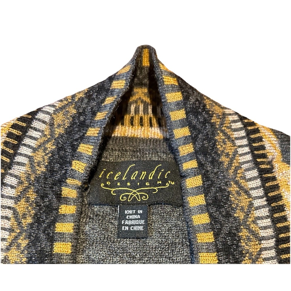 Icelandic Design Wool Blend Cardigan Open Front‎ Sz Small - Picture 2 of 6